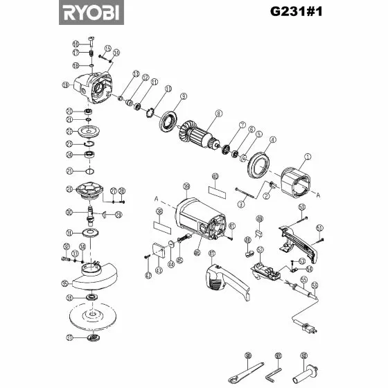 Ryobi G231 Spare Parts List Type: 5133000902